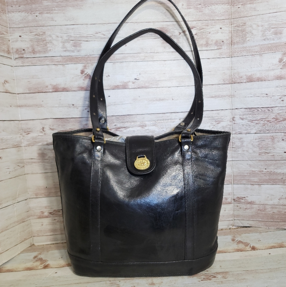 Brahmin black vintage tote handbag